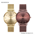 36mm coffee gold case ladies watches waterproof 3ATM women wrist watches